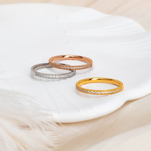 2022年新款微镶钻钛钢戒指不掉色时尚轻奢小众设计高级感食指戒指
