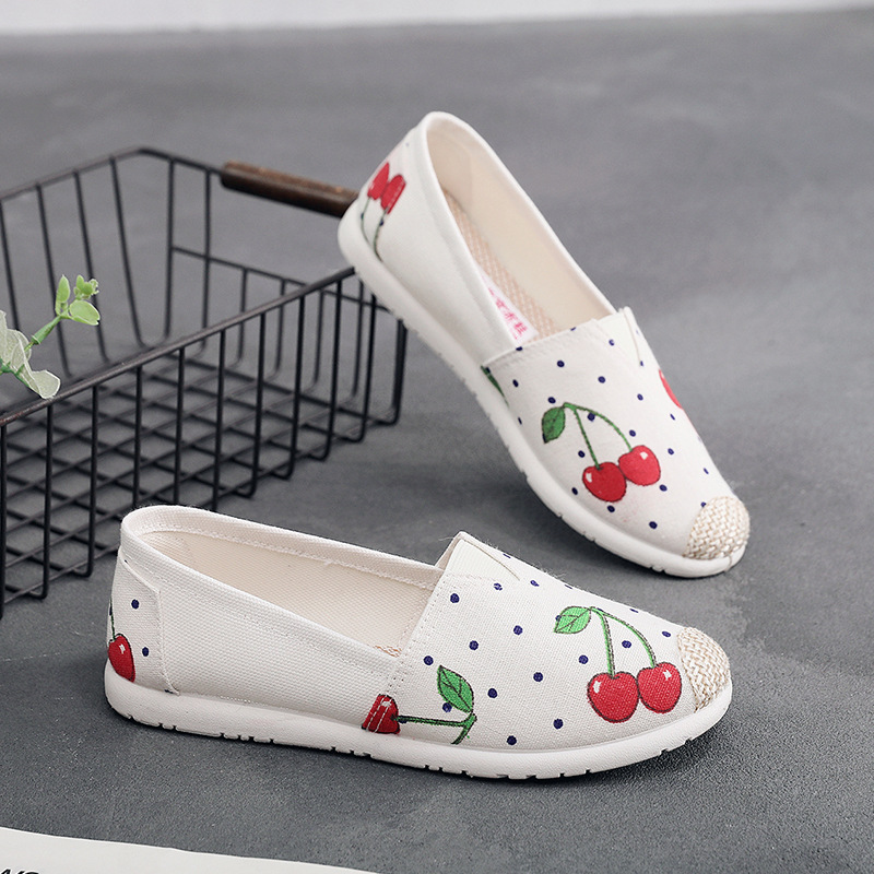 23 Spring and Autumn New Shoes Women's Old Beijing Cloth Shoes Mother's Shoes Low-Top Non-Slip Soft Bottom Casual Canvas Shoes One Piece Dropshipping