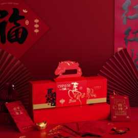 2026对联定制大礼包国风丝印手工异形春联礼盒套装植绒挂抽印广告
