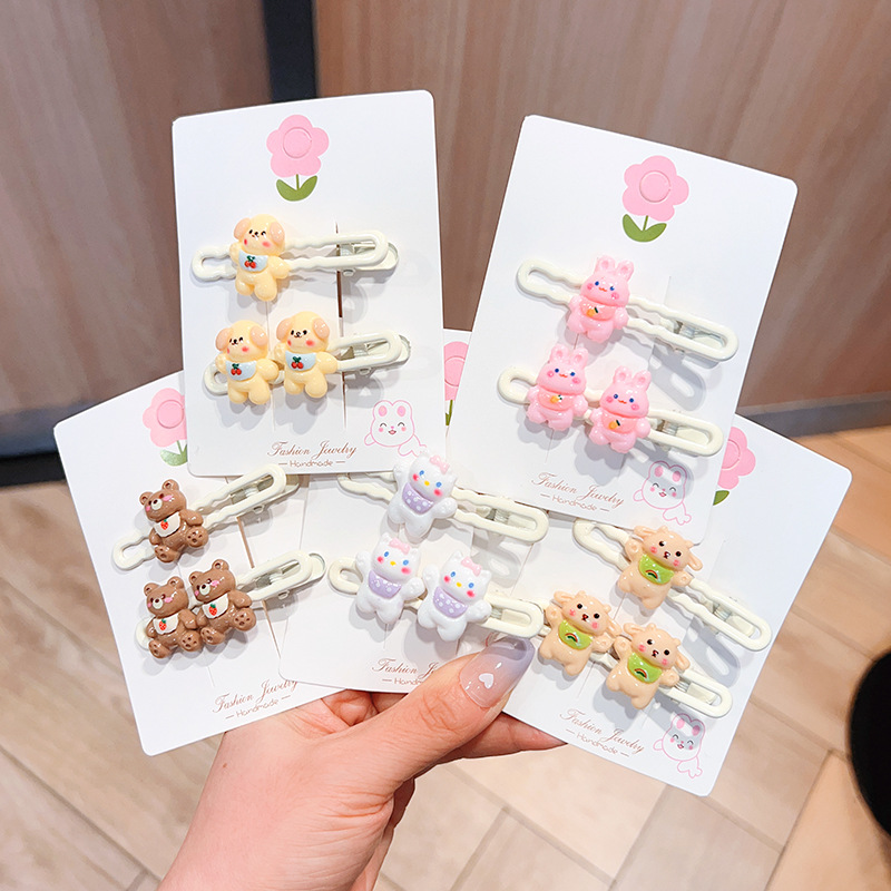 Dopamine Cartoon Hair Pin Side Bangs Cropped Hair Clip Female Forehead Cute Sweet Clip Hairware Hair Accessories Duckbill Clip