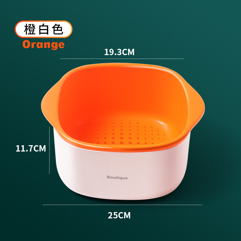 Double-Layer Drain Basket Kitchen Water Filter Taobao Vegetable Basket Fruit Plate Storage Basket Leaking Washing Basin Wholesale 0170