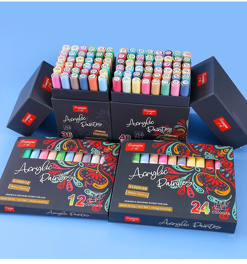 丙烯马克笔套装12油性笔手绘画36色美术生学生diy涂鸦莫兰迪24色-阿里