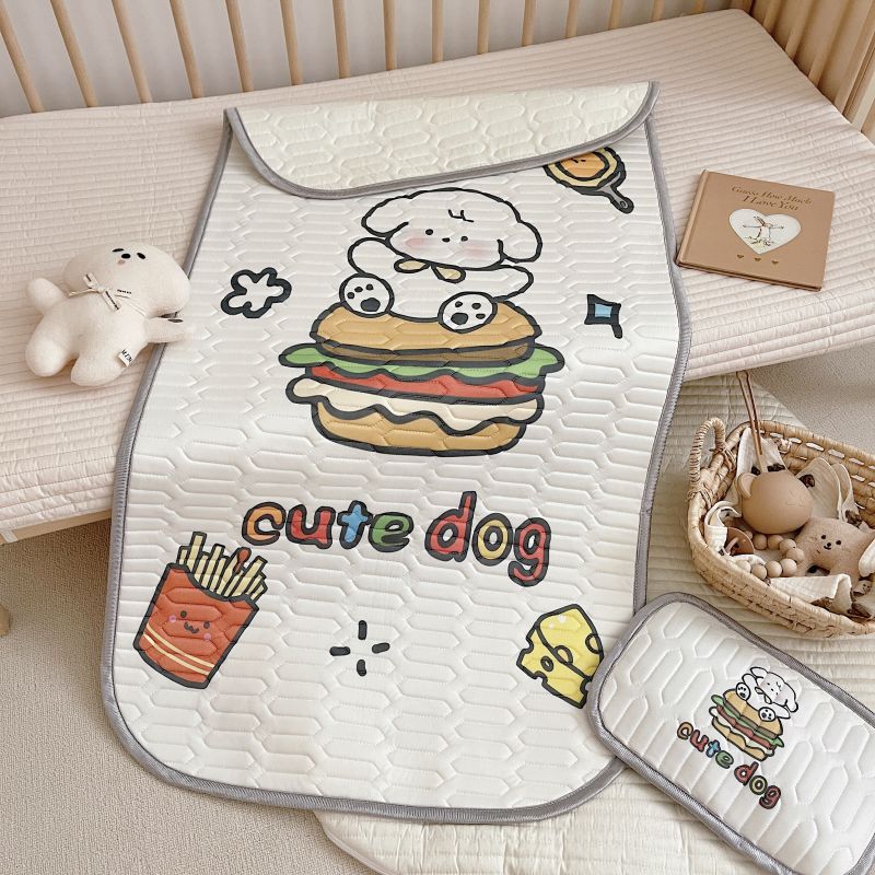 2024 Latex Children's Summer Mat Kindergarten Lunch Break Fabric Cooling Mattress Breathable Foldable Washed Baby Mat Wholesale