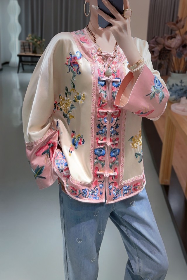 新中式女装唐装刺绣棉衣冬季汉服民族风棉袄重工汉元素中国风外套