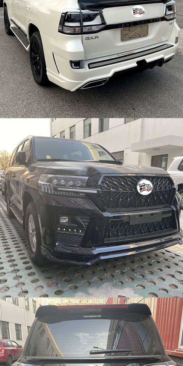 08-20款兰德酷路泽改装大包围黑武士套件陆巡大灯中网老款改新款