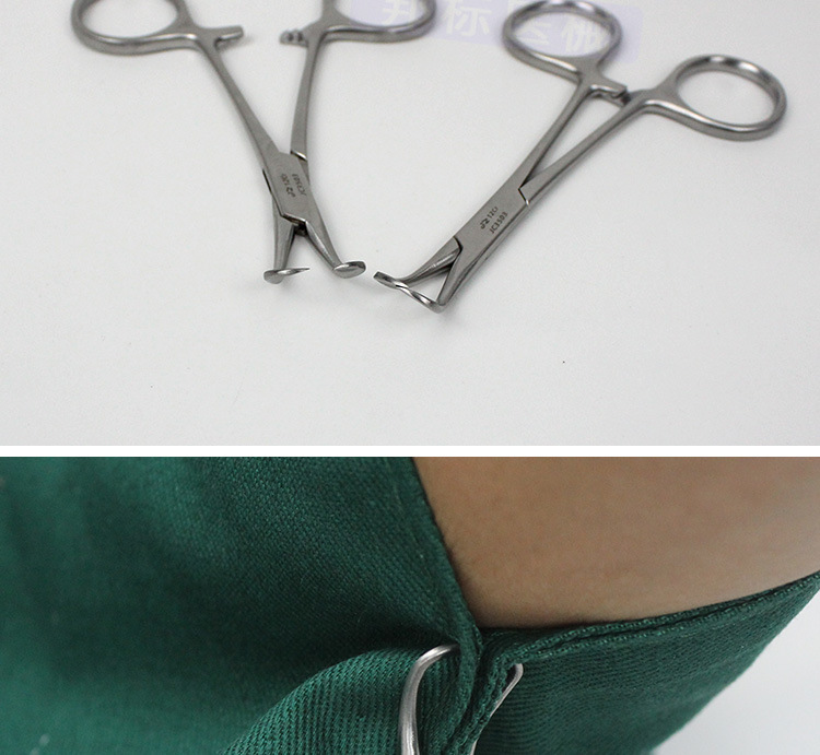 金钟帕巾钳 上海金钟无镀层布巾钳 手术单洞巾夹持创巾钳帕巾钳