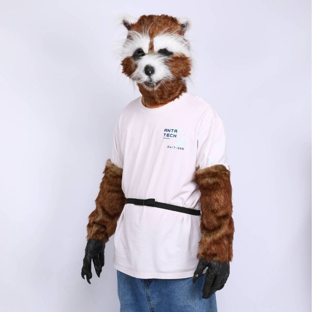 银河护卫队2 绒毛火箭浣熊 新款影视动漫面具万圣节化妆乳胶头套