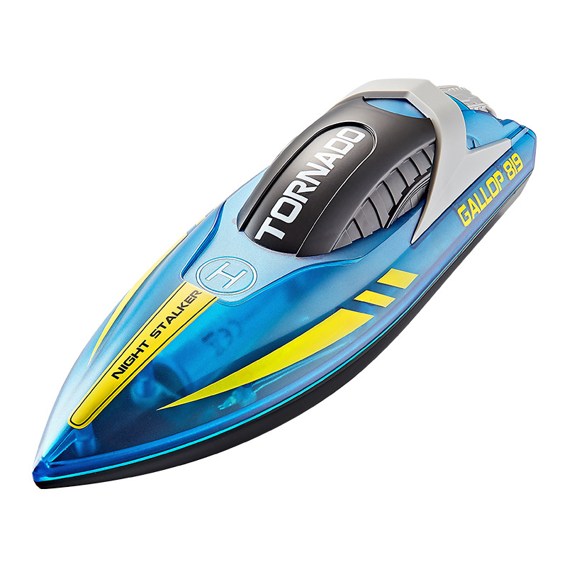 Cross-Border New Arrival Hj819 Remote-Control Ship 2.4G Remote Control High-Speed Speedboat LED Light Boat Rechargeable Children's Toy Boat
