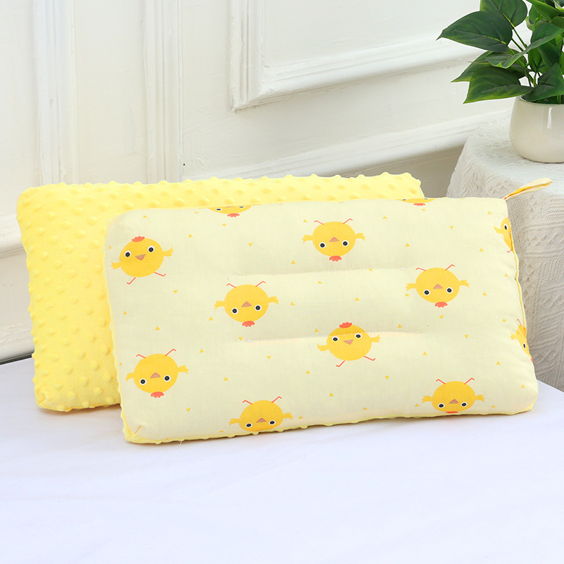 Children's Cartoon Cotton Pillow Infant Comfort Beanie Velvet Sleeping Pillow Kindergarten Nap Washable Cervical Support