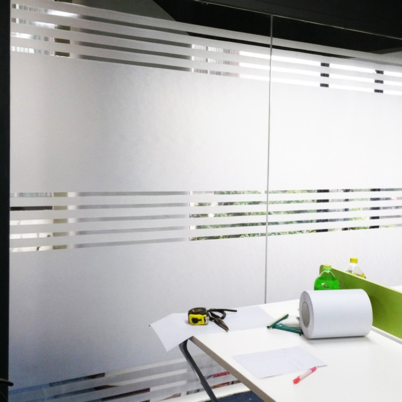 玻璃贴膜办公室隔断玻璃门装饰磨砂条纹贴纸移门创意防撞条腰线贴