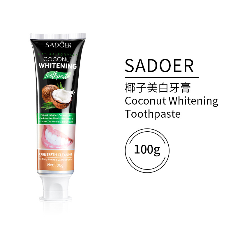 English Sadoer Vitamin C Whitening Toothpaste Cleaning Tartar Care Gum Fresh Oral Cross-Border Foreign Trade Wholesale