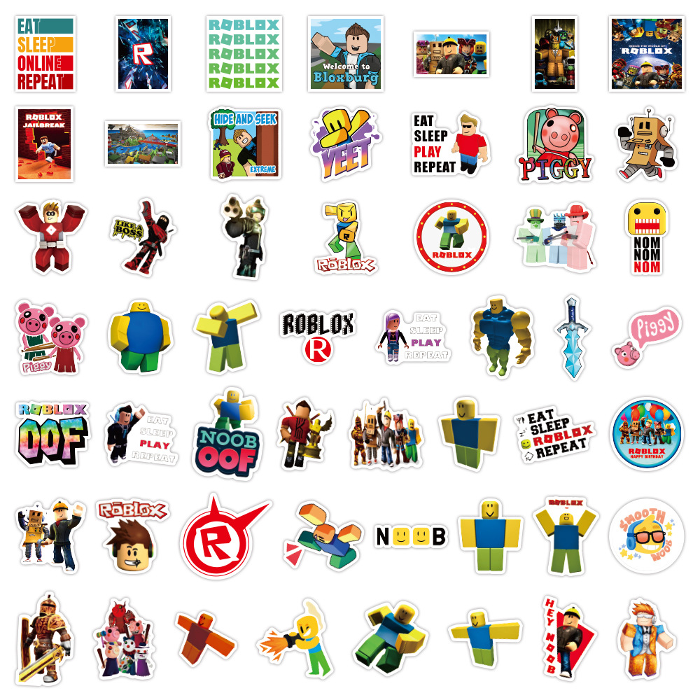 50张游戏罗布乐思roblox卡通贴画汽车滑板拉杆箱笔记本贴纸批发