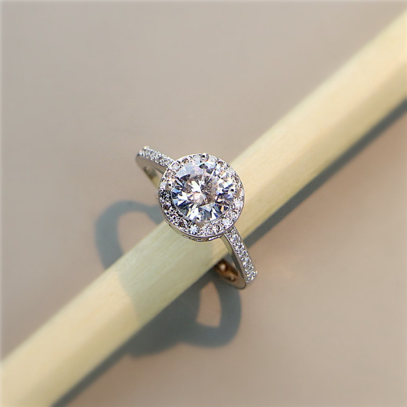 一克拉戒指女日韩网红简约潮锆石莫桑钻求婚钻戒指环宇宙-阿里巴巴