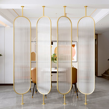 轻奢长虹玻璃屏风隔断家用装饰入户半透明玄关客厅可旋转遮挡墙