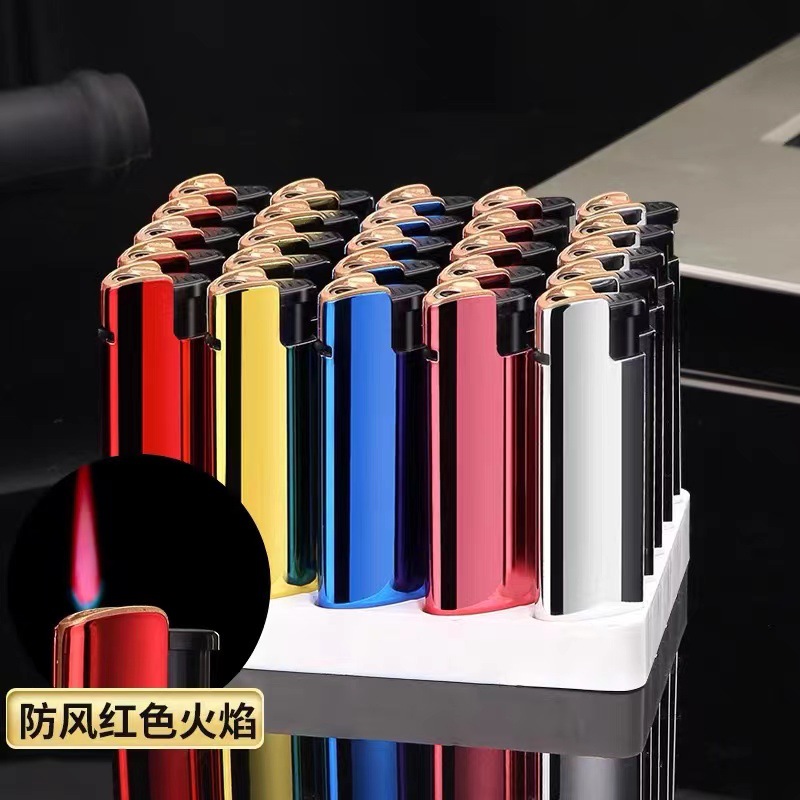 Factory Wholesale Metal Steel Casing Windproof Lighter Personal Commercial Logo Metal Engraving Disposable Lighter
