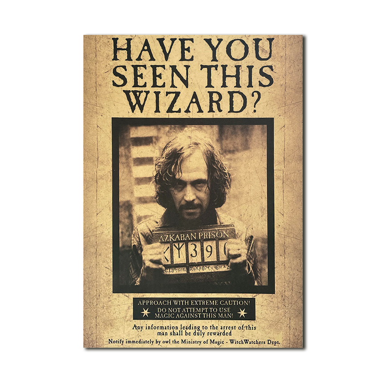 【a2341】哈利波特小天狼星a款怀旧复古牛皮纸海报42 30cm