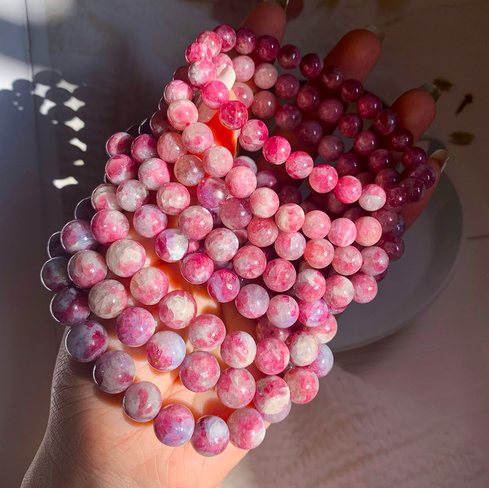 帝凯珠宝 天然梅花大红碧玺石手串 男女水晶手链 工厂直销