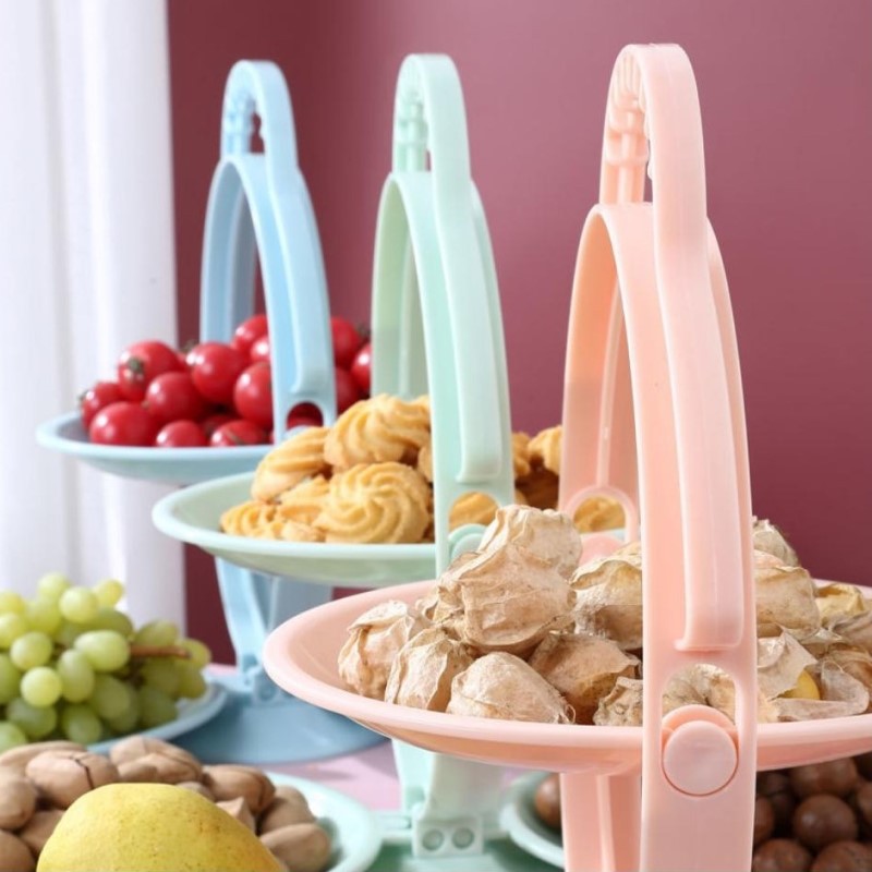 Plastic Folding Fruit Plate Storage Fruit Plate Home Living Room Modern Creative Melon Seeds Dried Fruit Tea Table Snack Candy Box