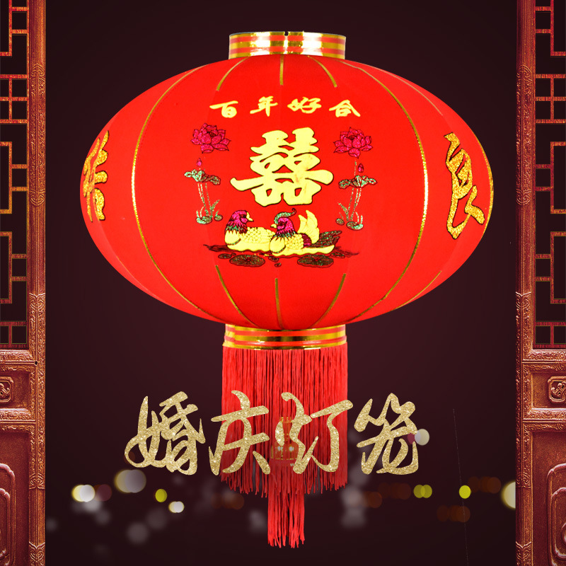 New Year's Day Festival Flocking Lantern New Year Spring Festival Red Lantern Ornaments Outdoor Courtyard Chinese Style Chinese Style Tome Lamp