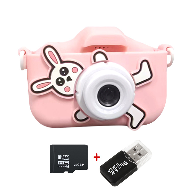 Popular Rabbit Children's Camera Drop-Resistant Protective Cover Mini Digital Camera Hd Dual Camera Baby Gift