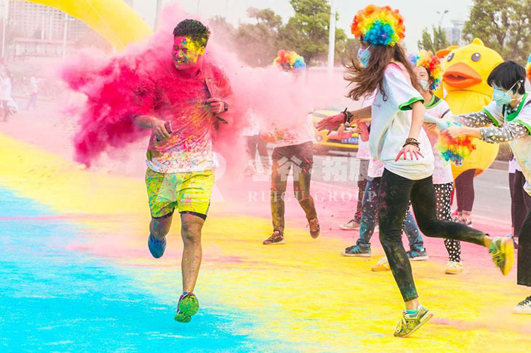 彩色跑粉多彩玉米淀粉瓶装路跑街拍马拉松道具网红摄影幼儿园活动