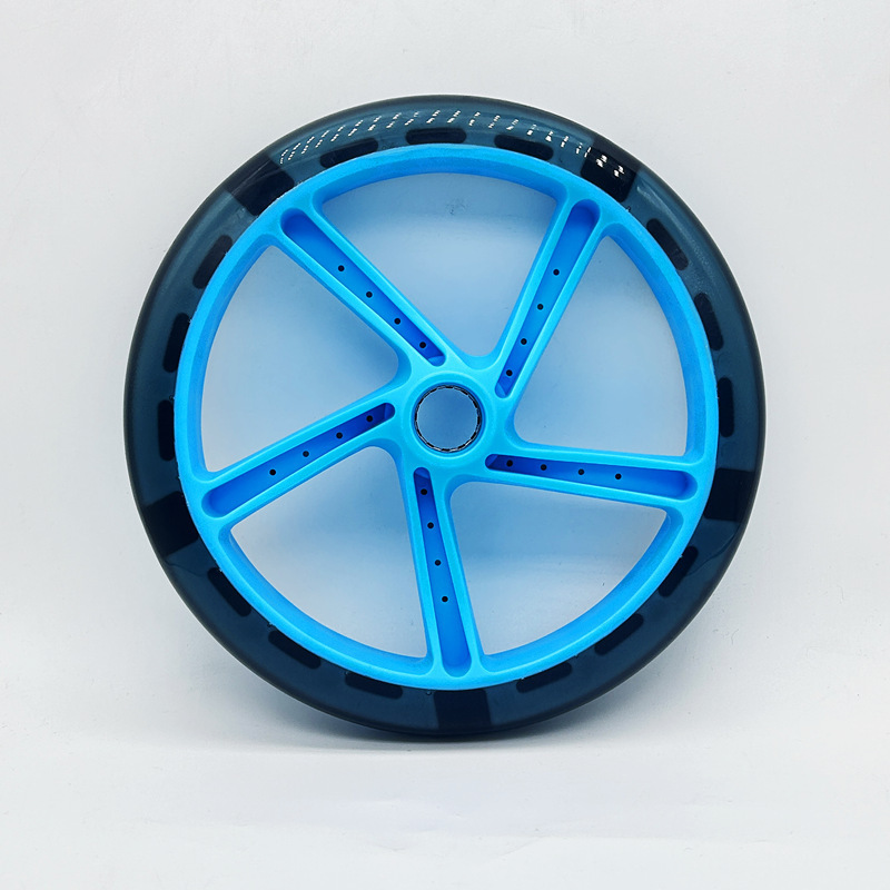 成人电动滑板车轮200mm减震静音轮推车PU轮聚氨酯轮8寸轮椅轮脚轮