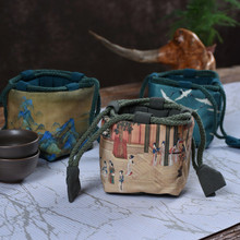 禅意国风 古画杯袋 便携旅行杯套 防撞加厚布袋 茶具收纳 袋子