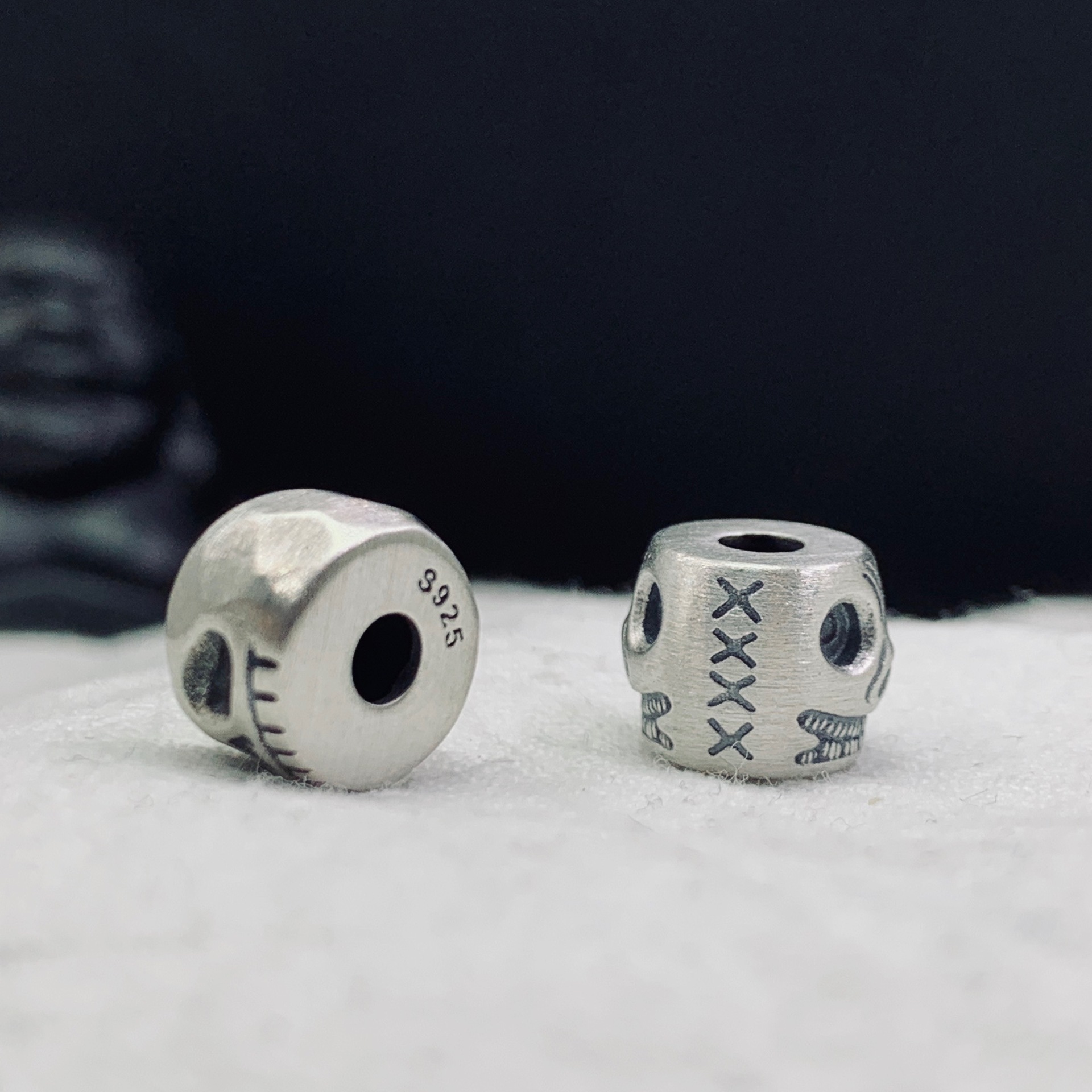 三口千银 s925银阿呆配饰 佛珠念珠配饰配件 手串diy饰品工厂批发