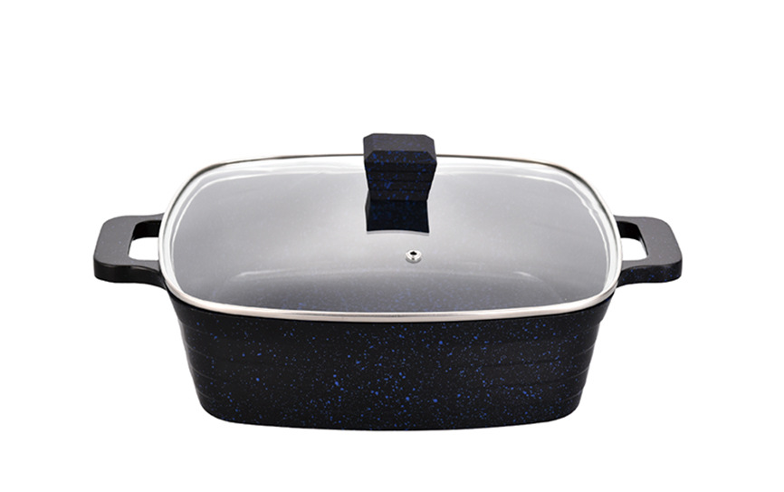 Square Flower Bottom Soup Pot Less Lampblack Non-Stick Pan Aluminum Alloy Material No Rust Fried Fried Fried Fried Gift Batch