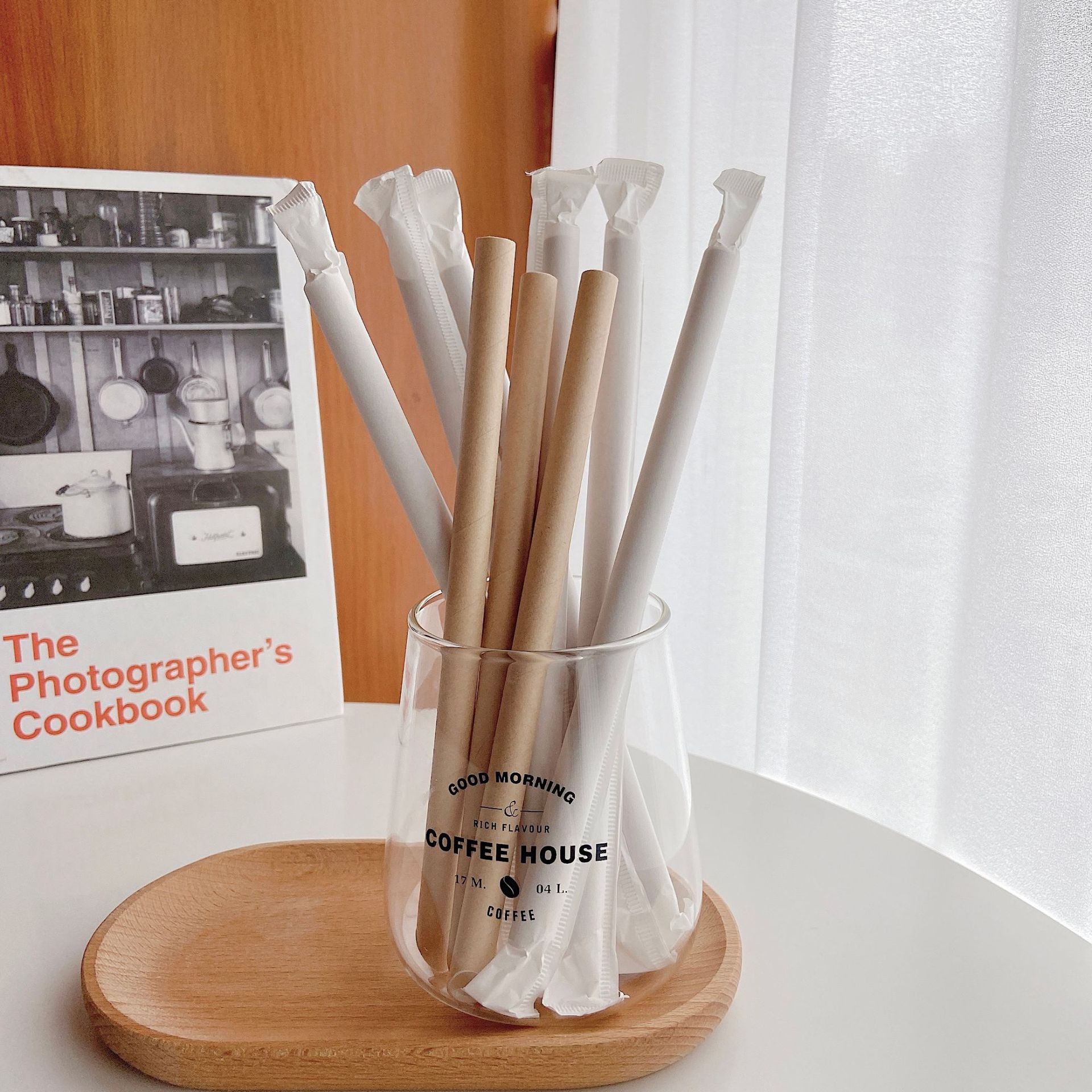 奶茶吸管尖头粗吸管独立包装冷热饮可降解材质一次性吸管纸吸管