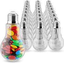 亚马逊热卖100ml灯泡瓶透明糖果塑料瓶派对DIY可填充圣诞灯泡装饰