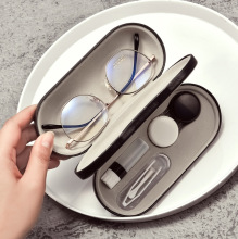 2023新款二合一眼镜盒双层两用网红隐形眼睛盒防抗压轻便美瞳盒子