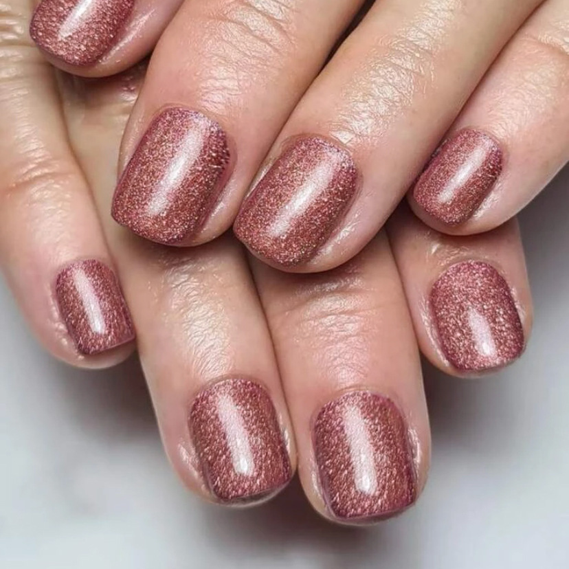 粉色夜店爆闪闪粉光疗甲24片装穿戴甲不掉粉假指甲贴片甲美甲成品