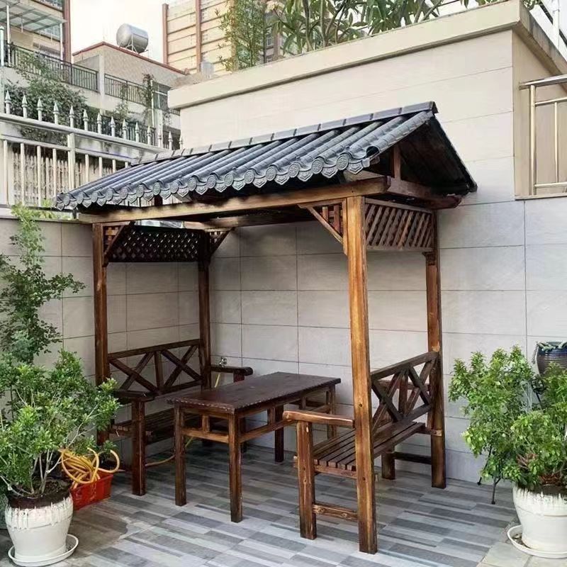 休闲凉亭小木屋户外庭院别墅室外农家乐民宿阳光房葡萄架休闲亭子