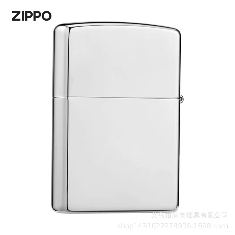 原装正品zippo打火机白冰镀铬镜面飞鸿精雕