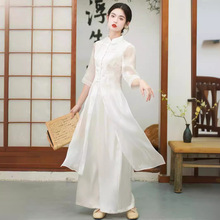 20811现货新中式女装国风套装改良旗袍年轻款少女连衣裙套装茶服