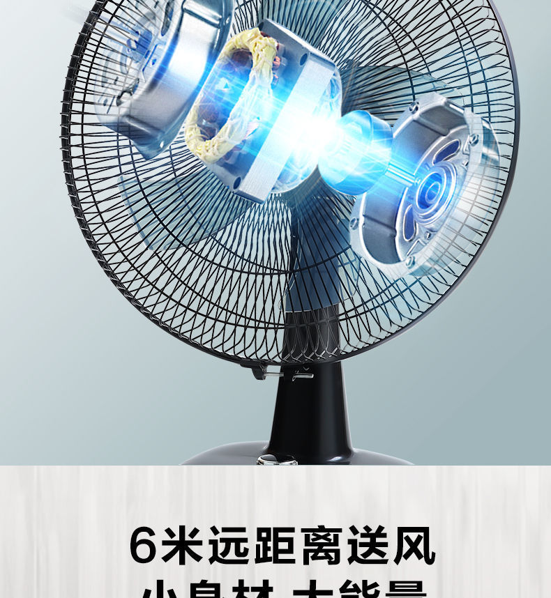 华生台扇家用风扇电风扇16风力大风台式摇头节能宿舍桌面静音一级