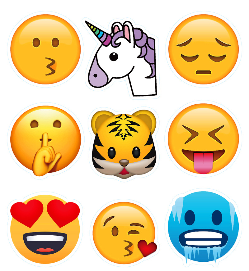 100卡通贴纸emoji笑脸表情贴纸手账笔记本汽车文具贴画拉杆箱贴