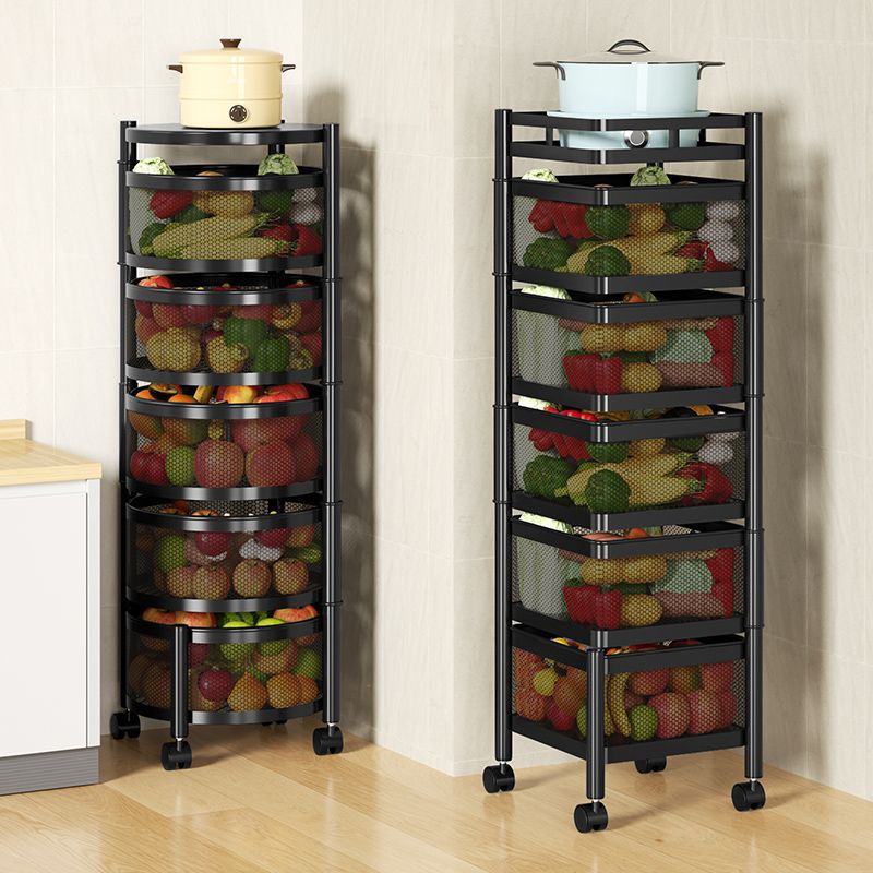 Kitchen Rotating Storage Rack Floor Multi-Layer Storage Rack Household Multi-Functional Storage Rack Fruit and Vegetable Basket 0783