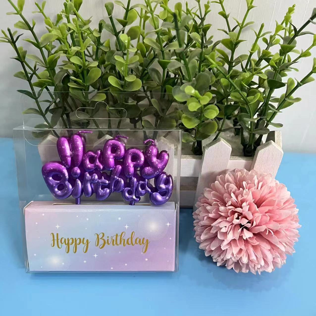 Factory Wholesale New Starry Sky Birthday Candle Mermaid Color Niche Happy Cake Decoration English Spanish Wax