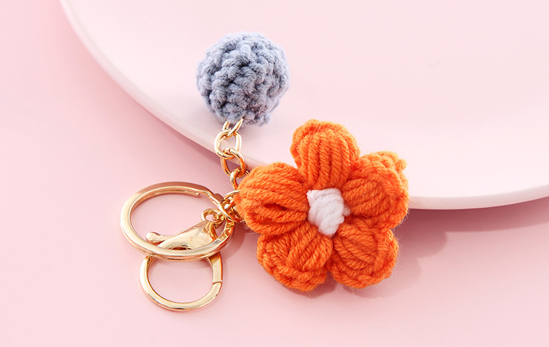 好事发生钥匙扣挂件链柿子花生挂饰草莓手工编织钥匙扣毛线挂件
