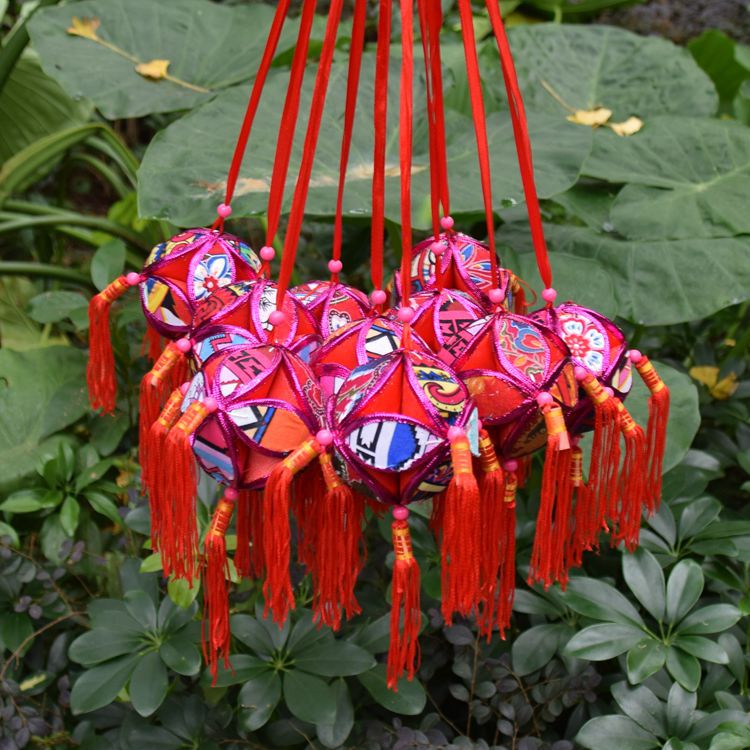 三月三壮族绣球 广西壮族民族绣球 8公分花布绣球 刘三姐绣球