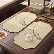 新中式禅意茶席沥水垫中国风吸水速干茶桌垫小茶台专用泡茶茶杯垫
