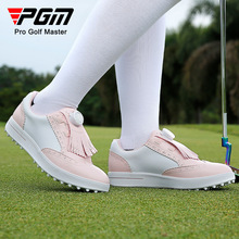 PGM 高尔夫球鞋女士 防水超纤防滑鞋钉旋钮鞋带轻复古英伦风女鞋