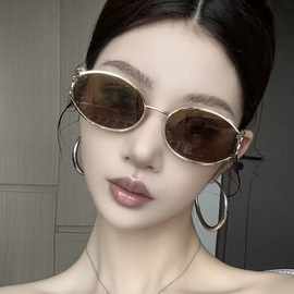 2025新款时尚爱心墨镜防紫外线Y2K太阳镜辣妹街拍欧美复古男女