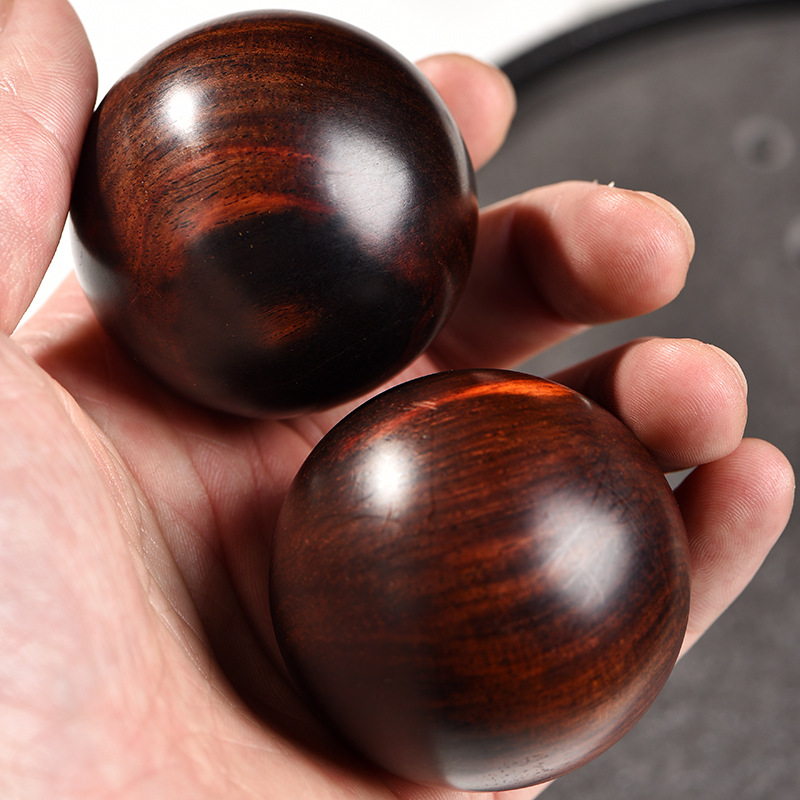 大红酸枝木5公分保健球手把件工艺品手部按摩器送长辈领导可加工