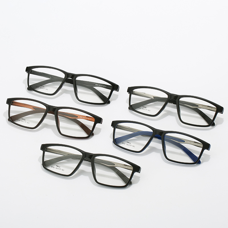 运动休闲风新款男士眼镜框tr光学架方形平光镜批发9761
