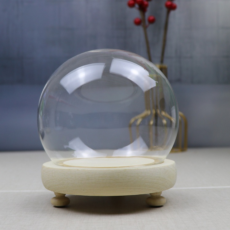 圆形玻璃罩子创意家居桌面展示摆件水晶球玩偶积木蛋糕装饰展示罩