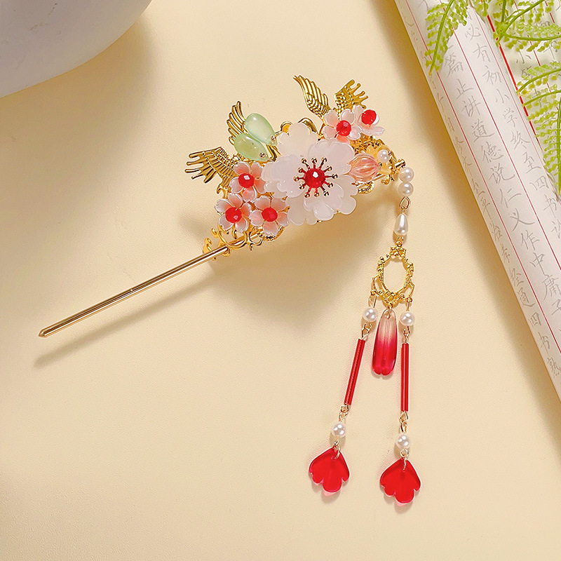 Children's Hairpin Girls' Ancient Style Tassel Buyao Headdress Super Fairy Tuinga Hairpin Hairpin Little Girl Han Chinese Clothing Hair Accessories Female