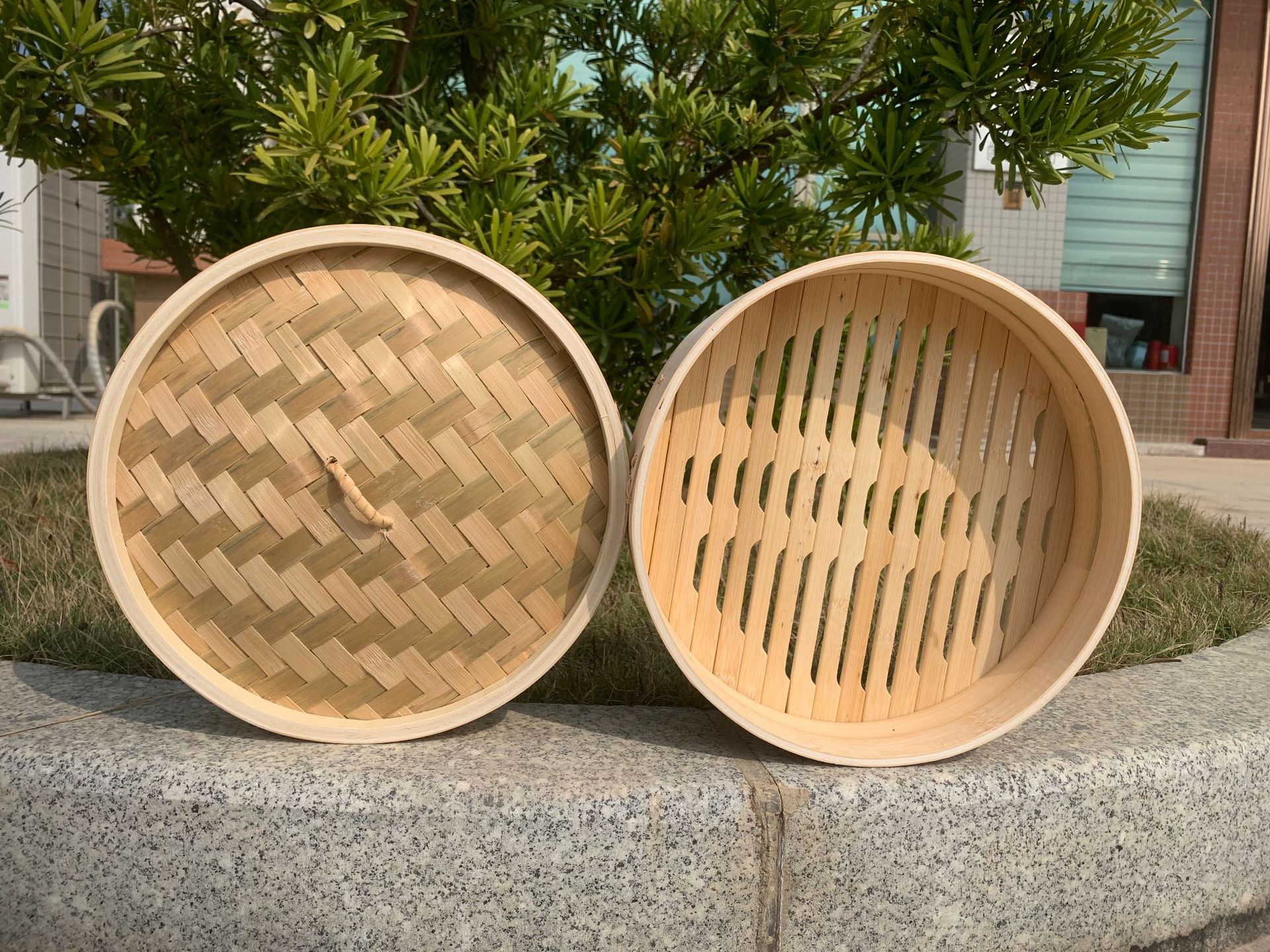 蒸笼竹制小笼包蒸笼加深蒸格蒸饭笼商用饺子蒸屉圆形